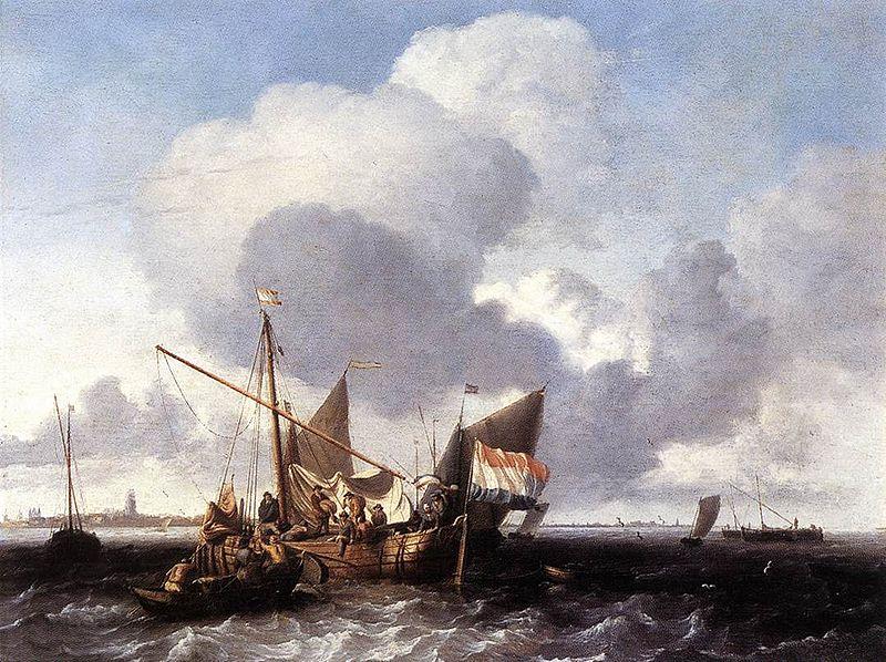 Ludolf Bakhuizen Ships on the Zuiderzee before the Fort of Naarden